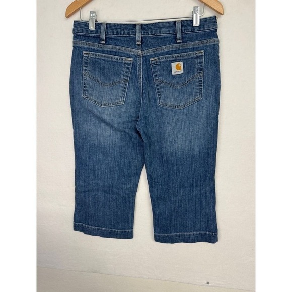 Carhartt | Women's dark Wash denim Capri Pants | size  8   | 31 inch waist - Picture 6 of 9